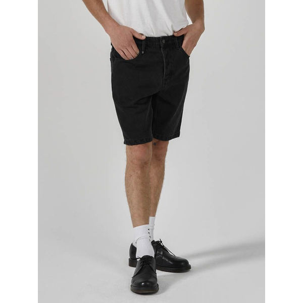 Thrills - Chopped Hem Denim Short - Aged Black 