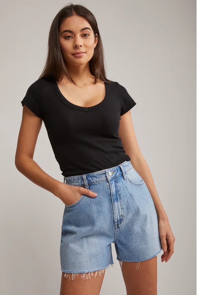 Lee High Relaxed Short Risk Blue Womens-Bottoms Outback