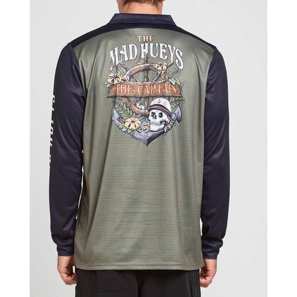 Mad Hueys - Shipwrecked Captain Fishing Jersey - Dusty Green