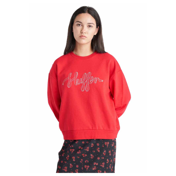 Huffer - Slouch Crew 350/With a Bow - Cherry Red