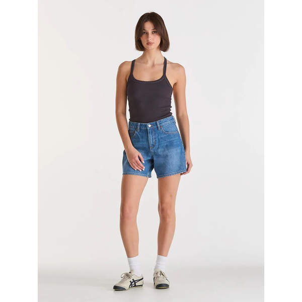Lee - Mid Straight Short - Blue Letter