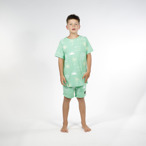 Hello Stranger - Boys Summer PJ's - Green
