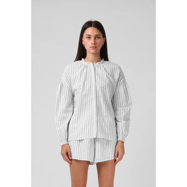 Rpm - Olive Blouse - White Stripe