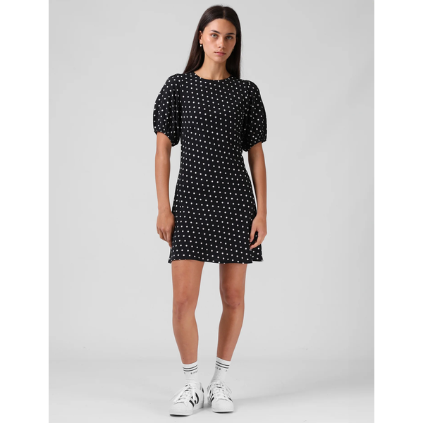 Rpm - Holiday Mini Dress - Black Pokadot