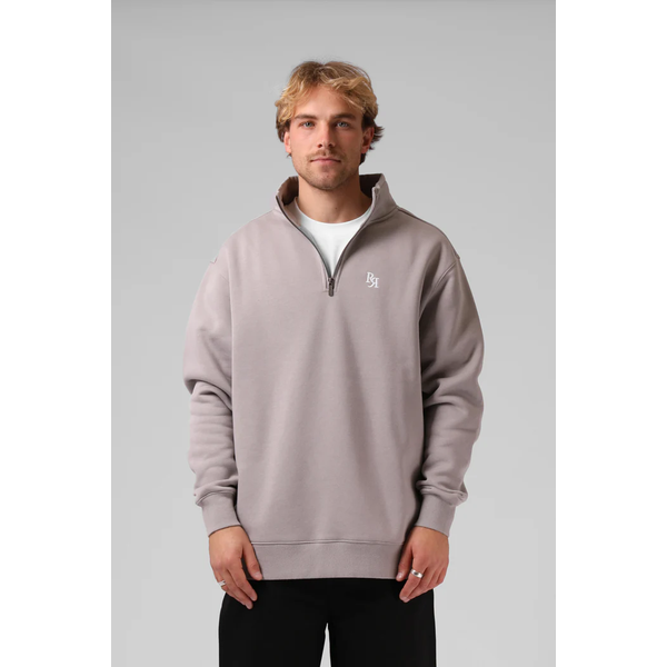 Rpm - Track 1/4 Zip Sweater - Stone