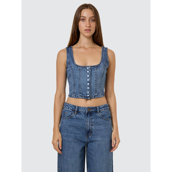 Thrills - Good Intentions Denim Top - Stoned Blues