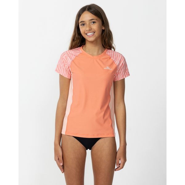 O'Neill - Girls Nixie SS Rash Vest - Palm Peach