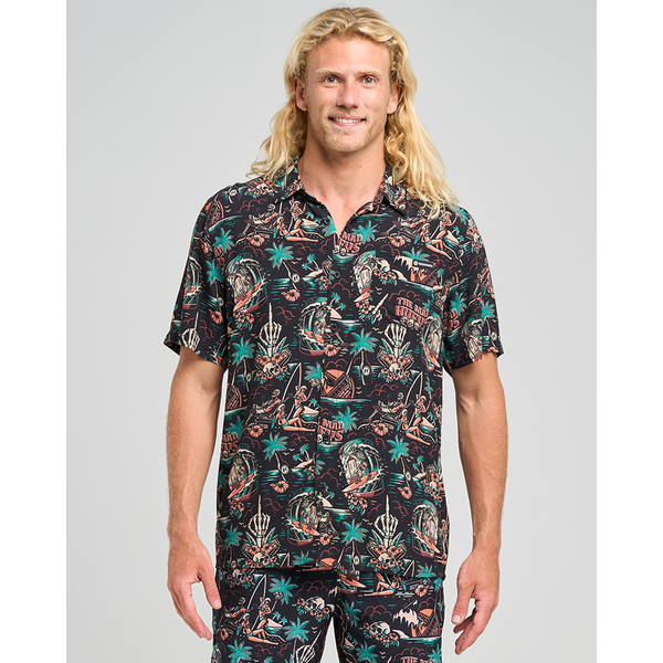 Mad Hueys - She'll Be Right Woven Shirt - Black