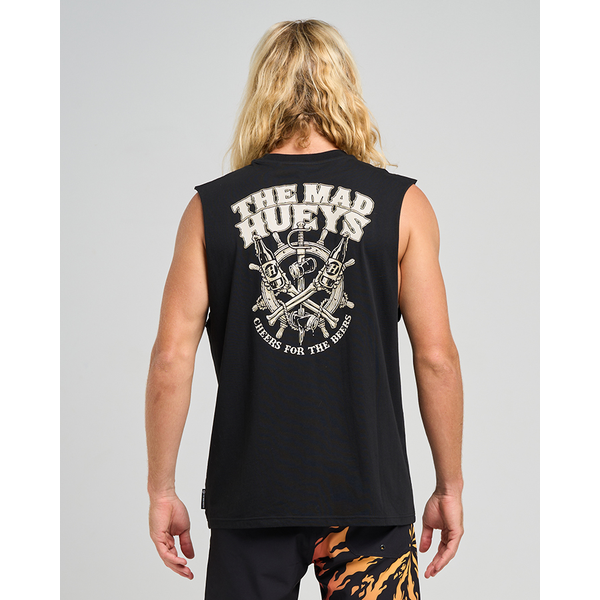 Mad Hueys - Ship Wheels Beers Muscle Tank - Black