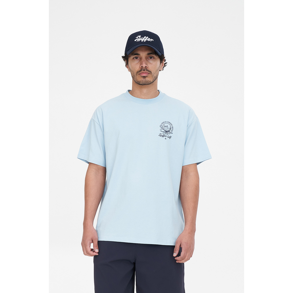 Huffer - Mens Block Tee220 - Zero F - Ice Blue