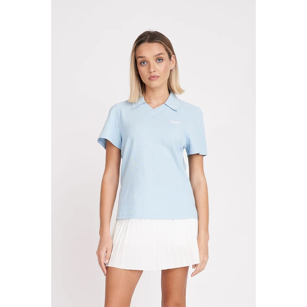 Huffer - Womens Birdie SS Polo - Ice Blue