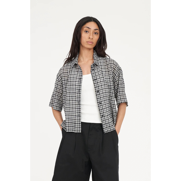 Huffer - Rooney Dad Shirt - Black Chalk