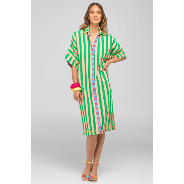 Boom Shanker - Maui Shirt Dress - Capri Peach