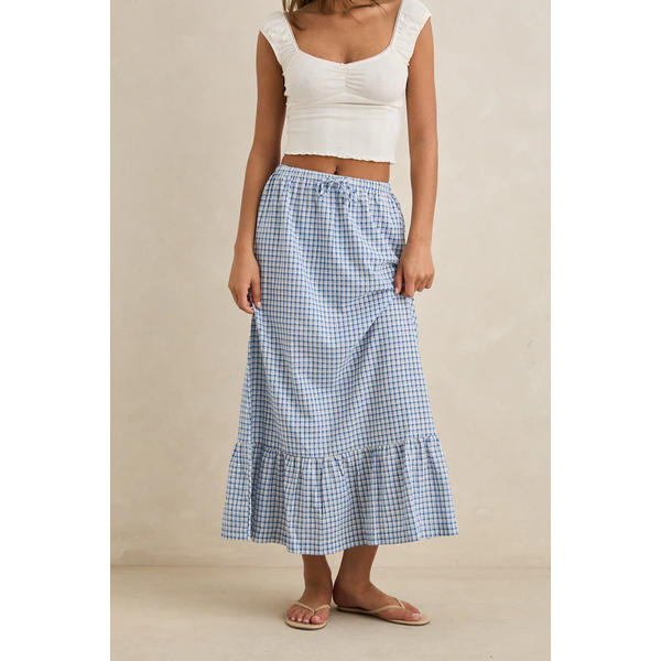 Rhythm - Lola Check Tiered Maxi Skirt 