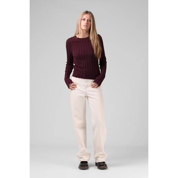 RPM - Wide Knit LS Plum