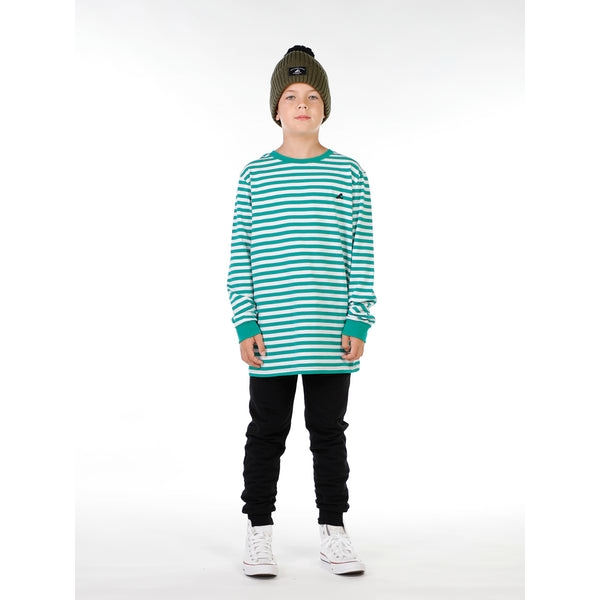 Hello Stranger - LS Tee - Green Stripe