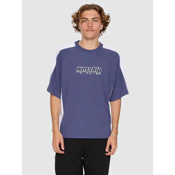 Worship - Line Stepper Box Crop Raglan Tee