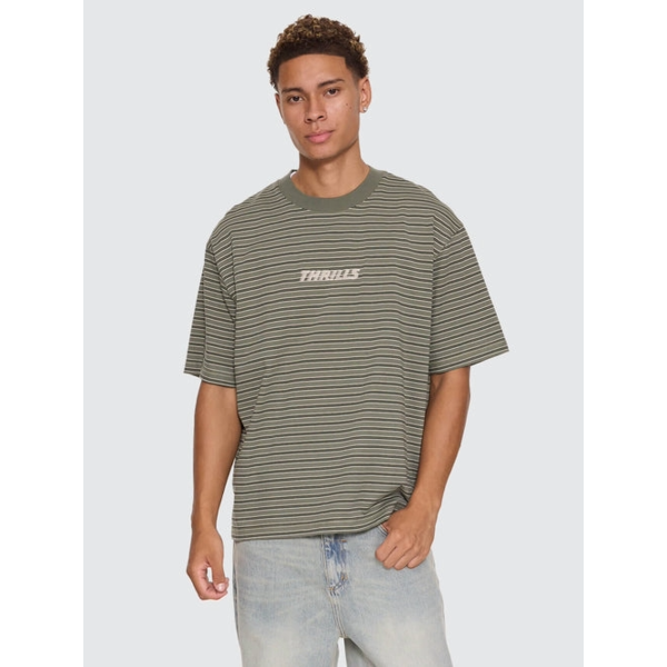 Thrills - Built To Last Stripe OS Box Crop Tee