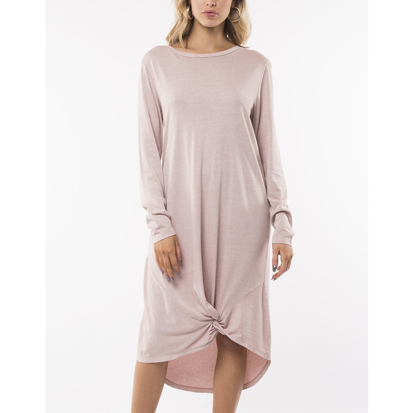 Silent Theroy - Long Sleeve Twisted Tee Dress