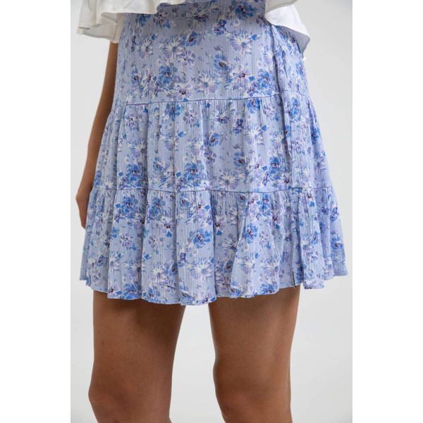 Rhythm - Bloom Tiered Skirt - Whisper Blue 