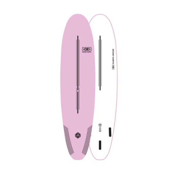 O&E EZI Rider Softboard 7'6" Pastel Pink
