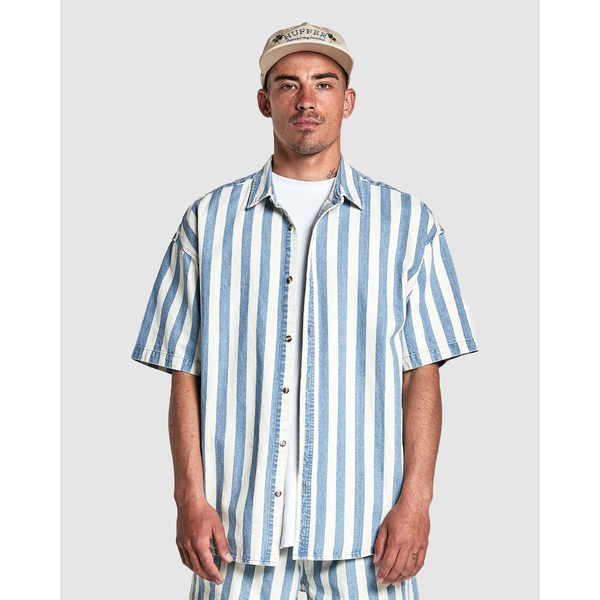 Huffer - Decked SS Shirt - Blue/White