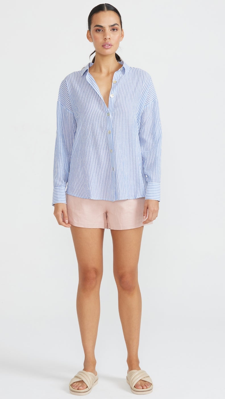 Staple The Label - Azul Shirt - Blue/White - Womens-Tops : We stock the ...