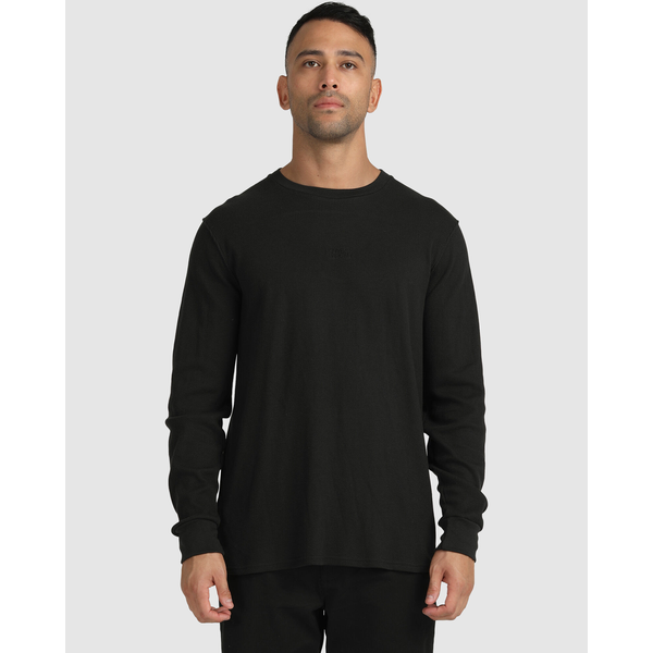 RVCA - Warp Waffle LS - Black - Mens-Tops : We stock the very latest in ...