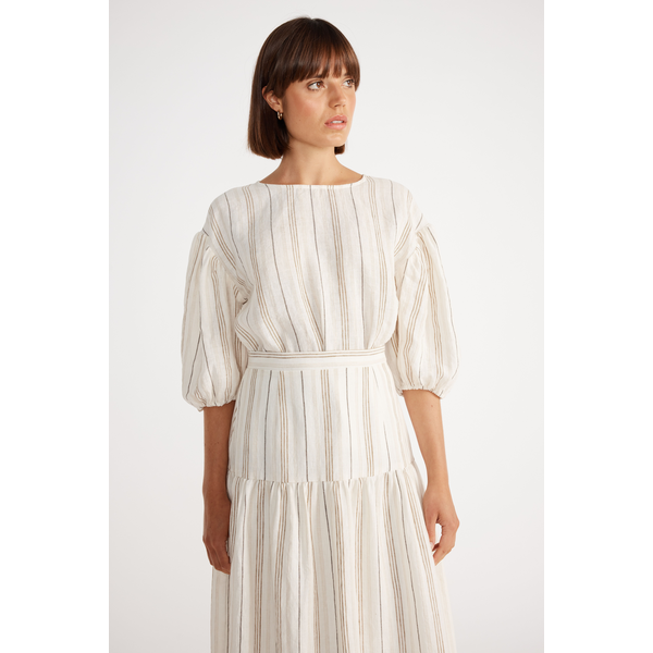 Staple The Label - Umbria Linen Midi Skirt - Multi 