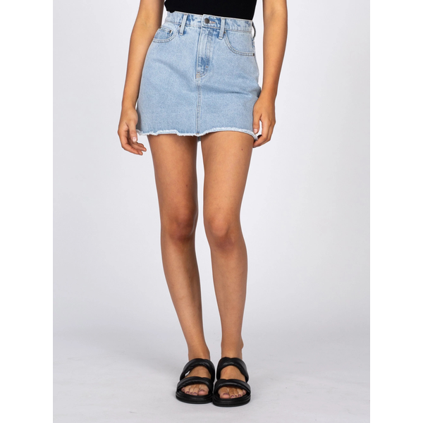 Rusty - Celeste High Wasted Denim Skirt - Aspen Blue 